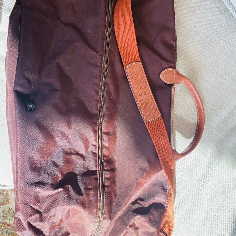 Longchamp Burgundy and Orange Travel Bag - Picture 2 of 4
